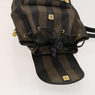 Fendi Pequin Front Pocket Backpack Coated Canvas