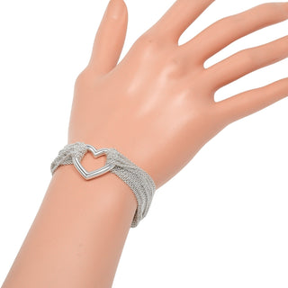 Tiffany & Co. Multistrand Mesh Heart Toggle Bracelet Sterling Silver