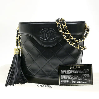 Chanel Vintage Tassel Box Bag Quilted Leather