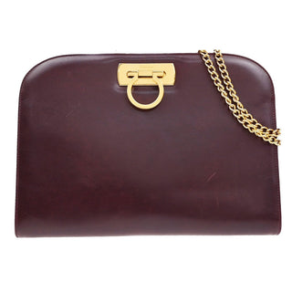 Salvatore Ferragamo Vintage Gancini Chain Shoulder Bag Leather