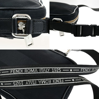 Fendi Logo Patch Messenger Bag Pequin Nylon