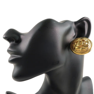 Chanel Vintage Round CC Clip-On Earrings Metal