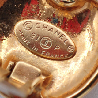 Chanel Vintage CC Round Button Clip-On Earrings Metal