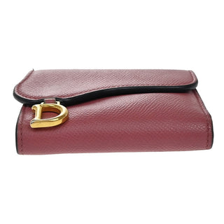 Christian Dior Saddle Trifold Flap Wallet Leather