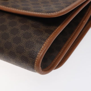 Celine Vintage Macadam Shoulder Bag Canvas and Leather