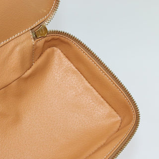 Celine Vintage Double Zip Vanity Case Macadam Coated Canvas