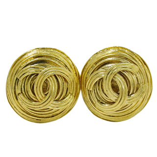 Chanel Vintage CC Hoop Clip-On Earrings Metal