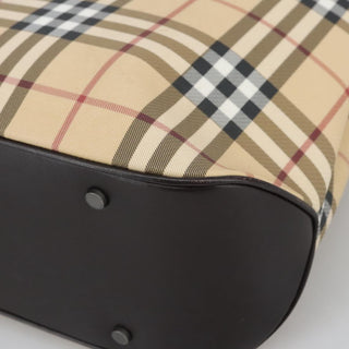Burberry Top Handle Tote Haymarket Coated Canvas