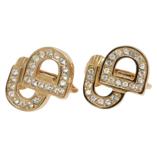 Christian Dior CD Button Clip-On Earrings Metal