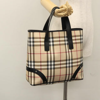 Burberry Vintage Open Tote Coated Canvas with Studded Leather