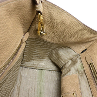 Prada Front Pocket Wing Convertible Tote Vitello Daino
