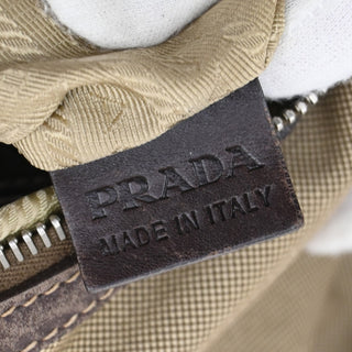 Prada Logo Messenger Bag Canvas and leather