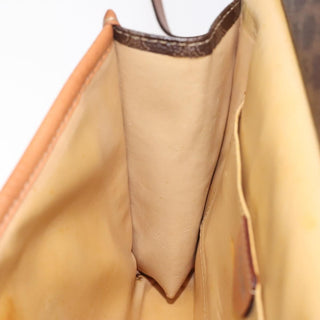 Celine Vintage Macadam Shoulder Bag Canvas and Leather