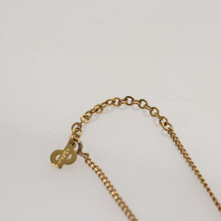 Christian Dior CD Pendant Necklace Metal and Crystals