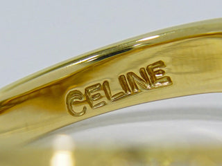 Celine Macadam Logo Ring Yellow Gold with Diamonds