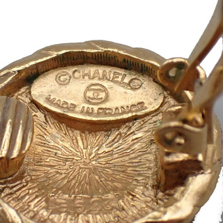 Chanel Vintage CC Round Clip-On Earrings Metal