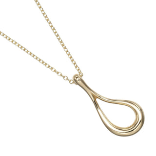 Tiffany & Co. Open Teardrop Pendant Necklace 18K Yellow Gold