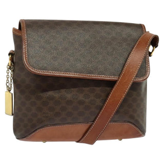 Celine Vintage Macadam Shoulder Bag Canvas and Leather