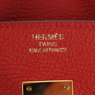 Hermes Birkin Handbag Red Togo with Gold Hardware