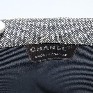 Chanel Vintage Chocolate Bar Metal Ring Tote Quilted Canvas