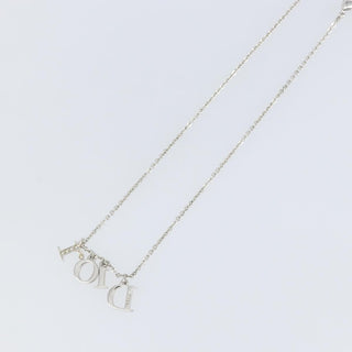 Christian Dior Logo Necklace Crystal Embellished Metal