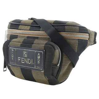Fendi Front Pocket Waist Bag Pequin Canvas