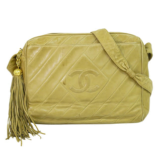 Chanel Vintage Diamond CC Camera Bag Quilted Leather