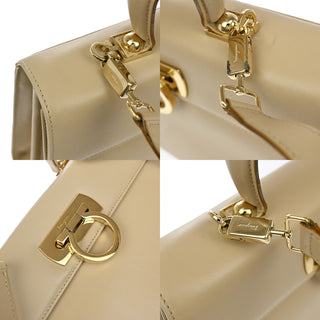 Salvatore Ferragamo Convertible Top Handle Bag Leather
