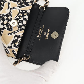 Chanel Flap Card Holder on Chain Quilted Printed Canvas