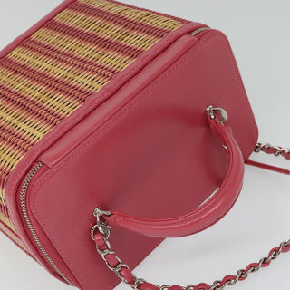 Chanel Take Away Vanity Case Rattan and Calfskin