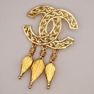 Chanel Vintage CC Fringe Brooch Metal