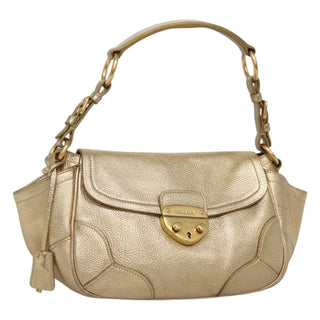 Prada Antic Pushlock Shoulder Bag Leather