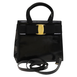 Salvatore Ferragamo Convertible Vara Bow Tote Patent Leather