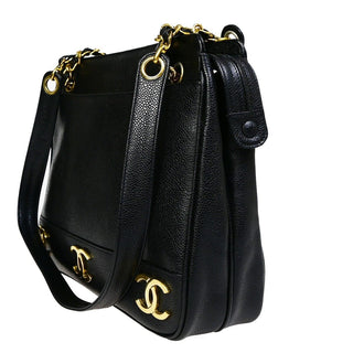 Chanel Triple CC Chain Shoulder Bag Caviar Leather