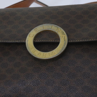 Celine Vintage Macadam Shoulder Bag Canvas and Leather