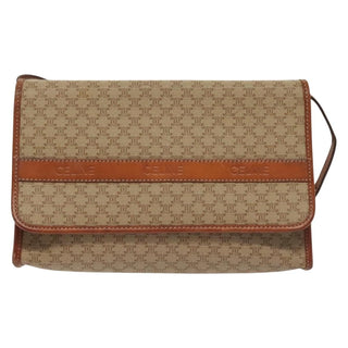 Celine Vintage Macadam Shoulder Bag Canvas and Leather