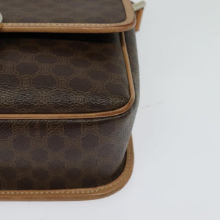 Celine Vintage Macadam Circle Logo Shoulder Bag Canvas and Leather