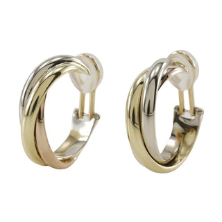 Cartier Trinity Earrings 18K Tricolor Gold with Cultured Pearls