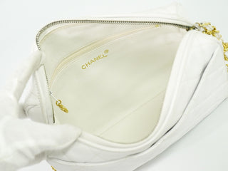 Chanel Vintage Diamond CC Camera Shoulder Bag Quilted Caviar