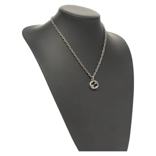 Gucci Engraved Interlocking G Chain Link Pendant Necklace Sterling Silver