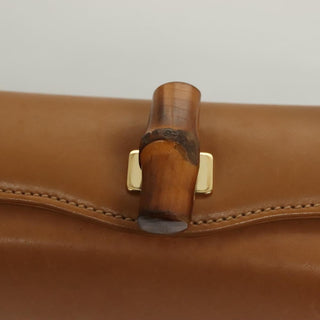 Gucci Vintage Convertible Bamboo Box Crossbody Bag Leather
