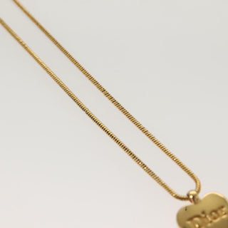 Christian Dior Logo Heart Pendant Necklace Metal