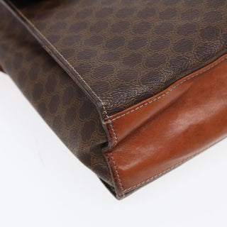 Celine Vintage Macadam Circle Logo Shoulder Bag Canvas and Leather