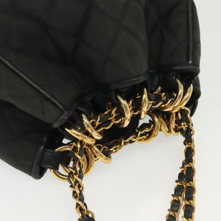 Chanel Vintage Drawstring Chain Bucket Bag Quilted Canvas