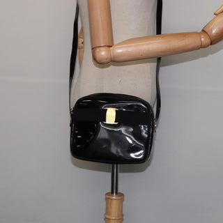 Salvatore Ferragamo Vara Bow camera Shoulder Bag Patent Leather