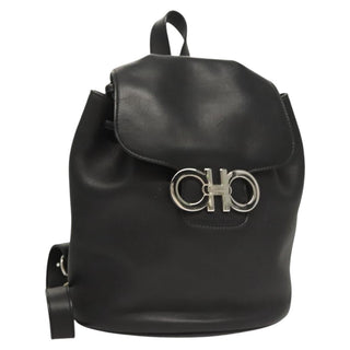 Salvatore Ferragamo Gancini Flap Drawstring Backpack Leather