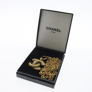 Chanel Vintage Quilted CC Pendant Necklace Metal