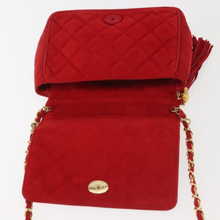 Chanel Vintage Tassel Full Flap Shoulder Bag Quilted Suede