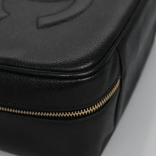 Chanel Vintage Timeless Zip Around Vanity Case Caviar