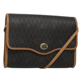 Christian Dior Vintage Honeycomb Flap Crossbody Bag Coated Canvas